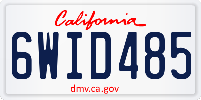 CA license plate 6WID485