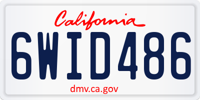 CA license plate 6WID486