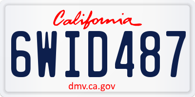 CA license plate 6WID487