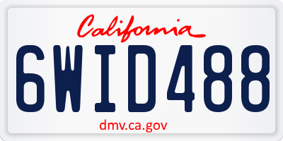 CA license plate 6WID488