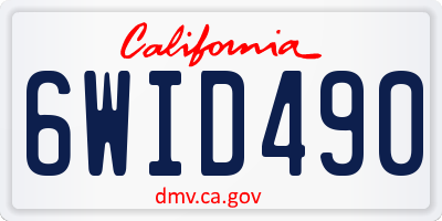 CA license plate 6WID490