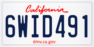 CA license plate 6WID491