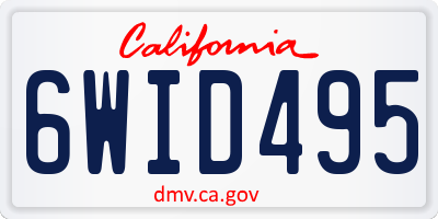 CA license plate 6WID495