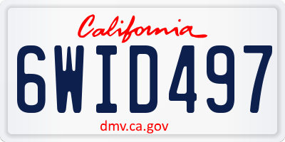 CA license plate 6WID497