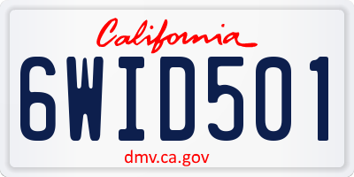 CA license plate 6WID501