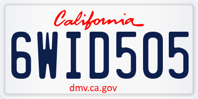 CA license plate 6WID505