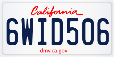 CA license plate 6WID506