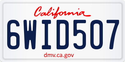 CA license plate 6WID507