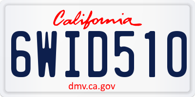 CA license plate 6WID510