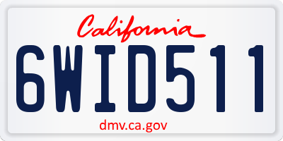 CA license plate 6WID511