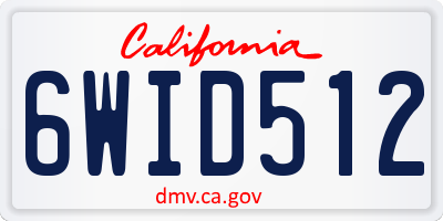 CA license plate 6WID512