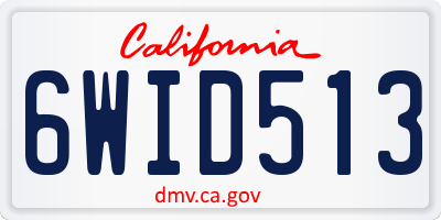 CA license plate 6WID513