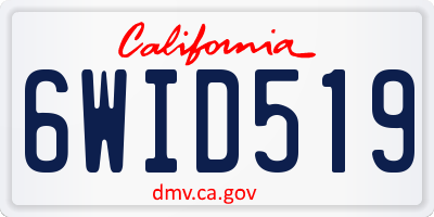 CA license plate 6WID519