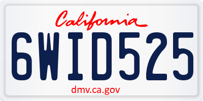 CA license plate 6WID525