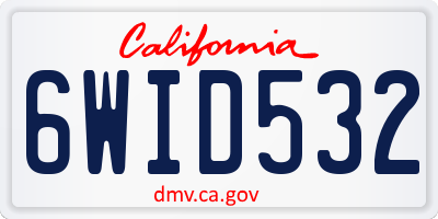CA license plate 6WID532