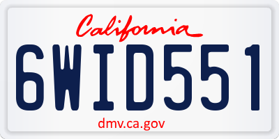 CA license plate 6WID551