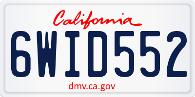 CA license plate 6WID552
