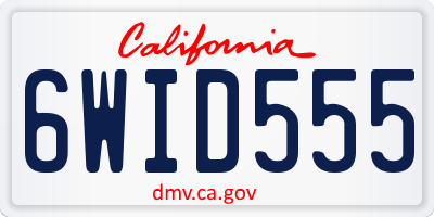 CA license plate 6WID555