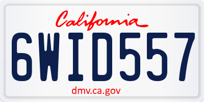CA license plate 6WID557