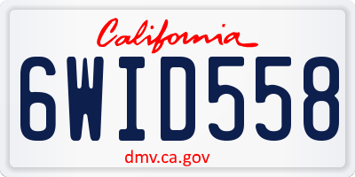 CA license plate 6WID558