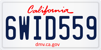 CA license plate 6WID559