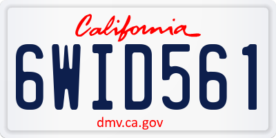 CA license plate 6WID561