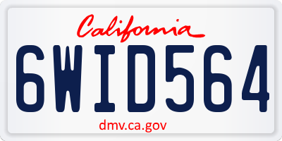 CA license plate 6WID564