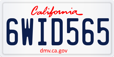 CA license plate 6WID565