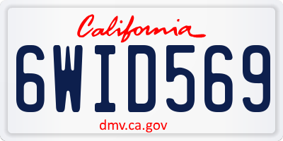 CA license plate 6WID569