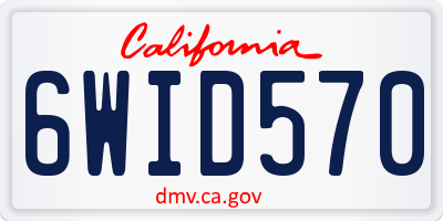 CA license plate 6WID570