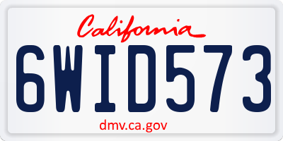 CA license plate 6WID573