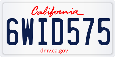 CA license plate 6WID575
