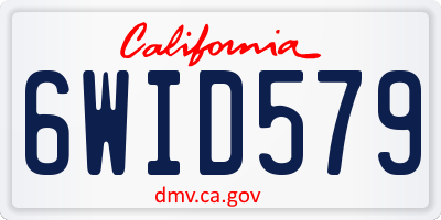 CA license plate 6WID579