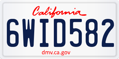 CA license plate 6WID582