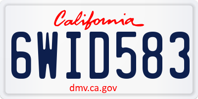 CA license plate 6WID583