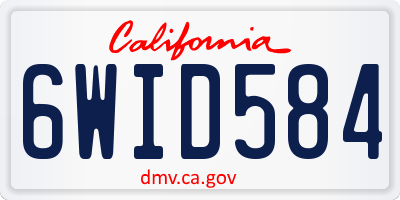CA license plate 6WID584