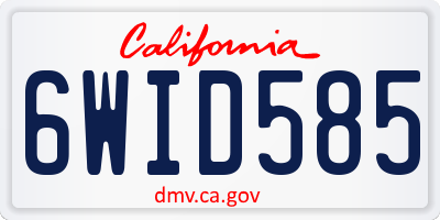 CA license plate 6WID585