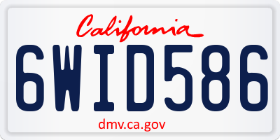 CA license plate 6WID586