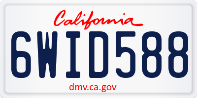 CA license plate 6WID588