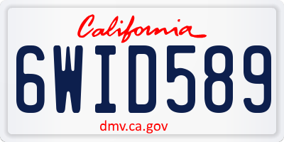 CA license plate 6WID589