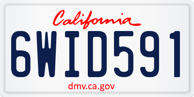 CA license plate 6WID591