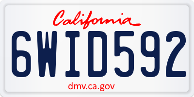 CA license plate 6WID592