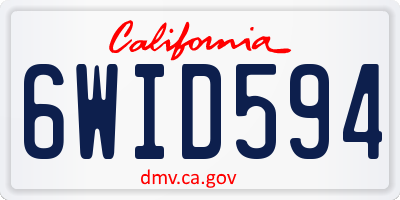 CA license plate 6WID594