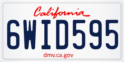 CA license plate 6WID595