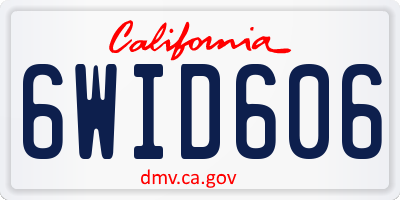 CA license plate 6WID606