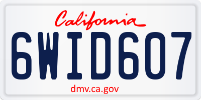 CA license plate 6WID607