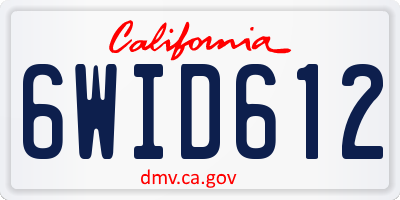 CA license plate 6WID612