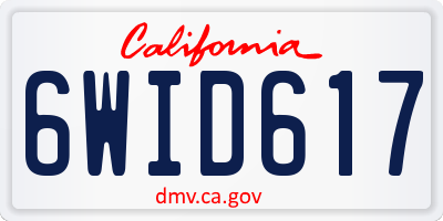 CA license plate 6WID617