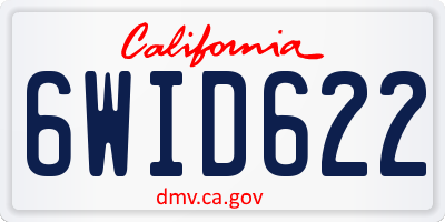 CA license plate 6WID622