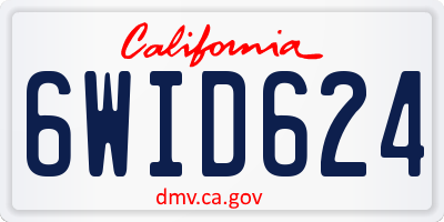 CA license plate 6WID624